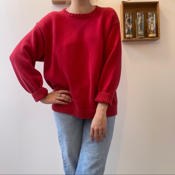 Vintage Eddie Bauer Red Knit Sweater - Picture 3 of 5